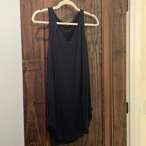 Black cotton long tank